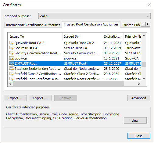 view certificate ie